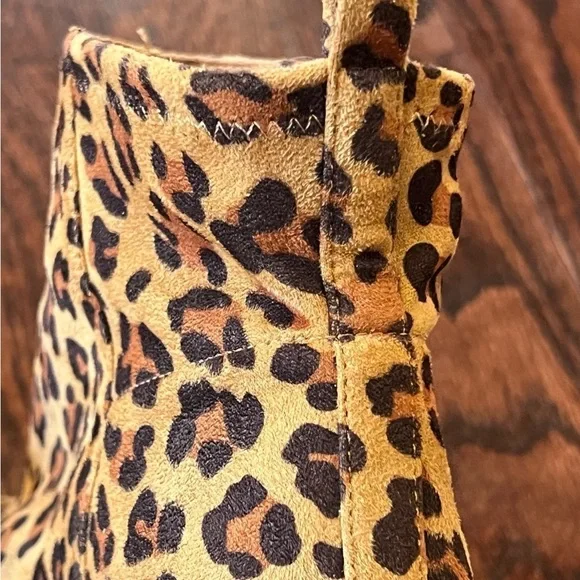 BC-Born in California-Vegan Leopard Print Ankle Boots - Size 7.5 - Picture 8 of 11